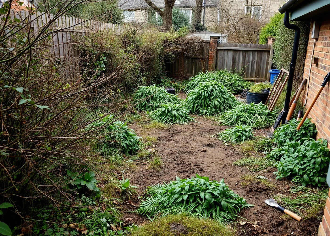 Overgrown garden cleared