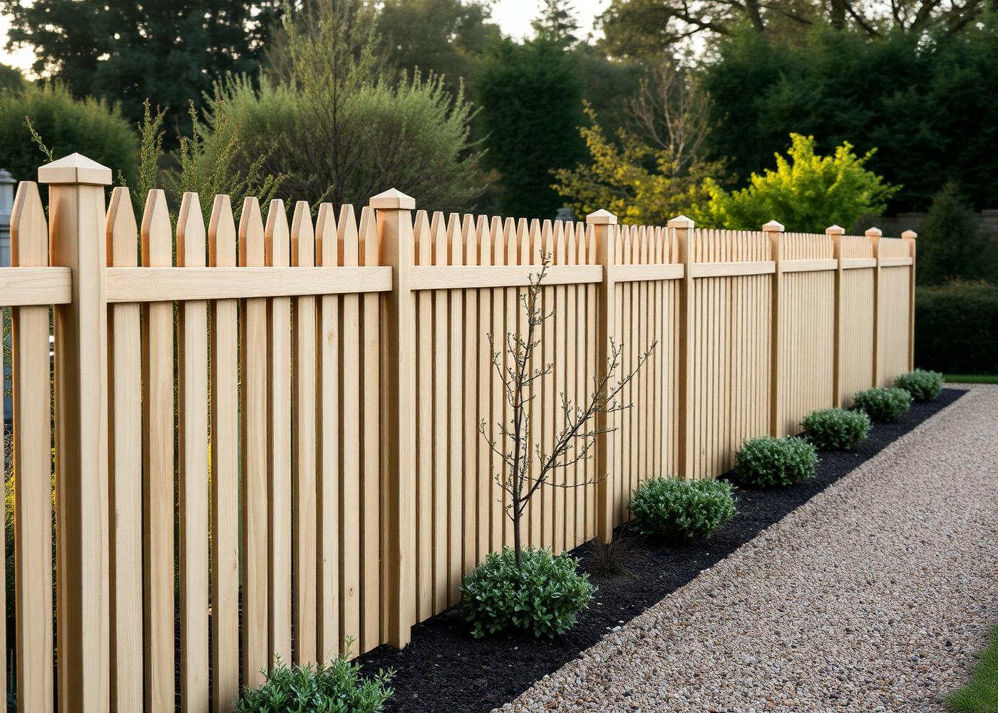 New timber boundary fence